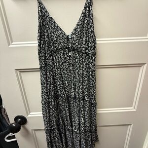 Altard State Black Floral Button-Front Mini Dress